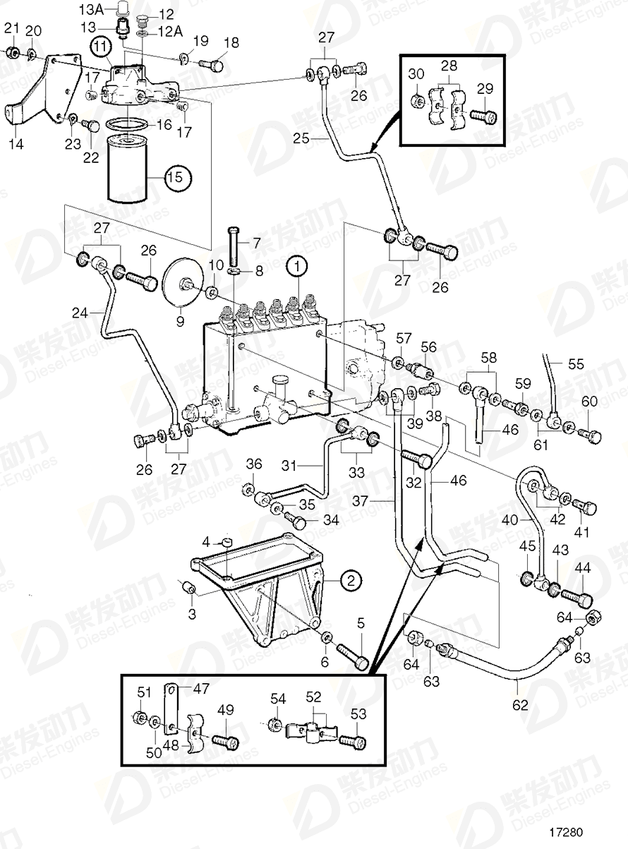 VOLVO Injection pump 3803726 Drawing